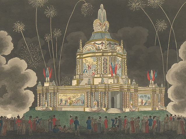 A View of the Temple of Concord Erected in the Green Park, to Ce